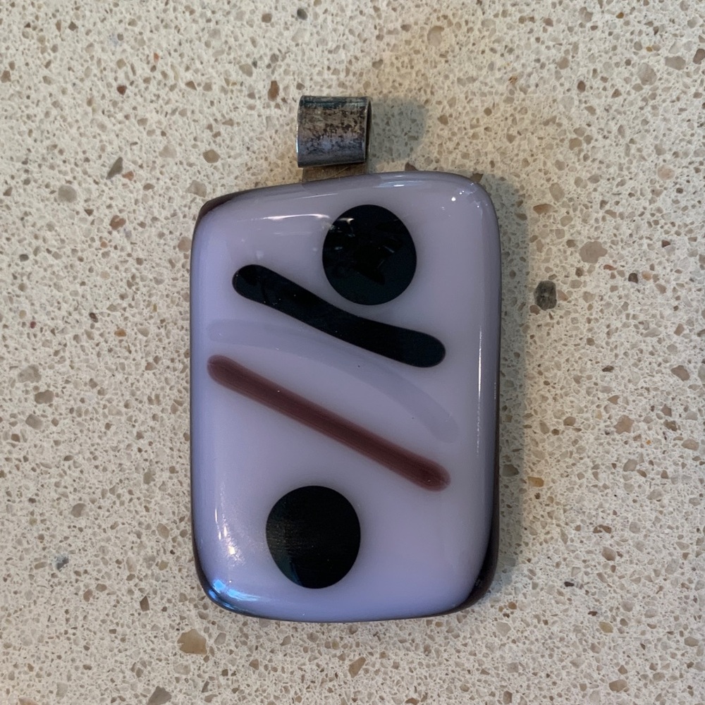 Purple glass pendant for necklace.